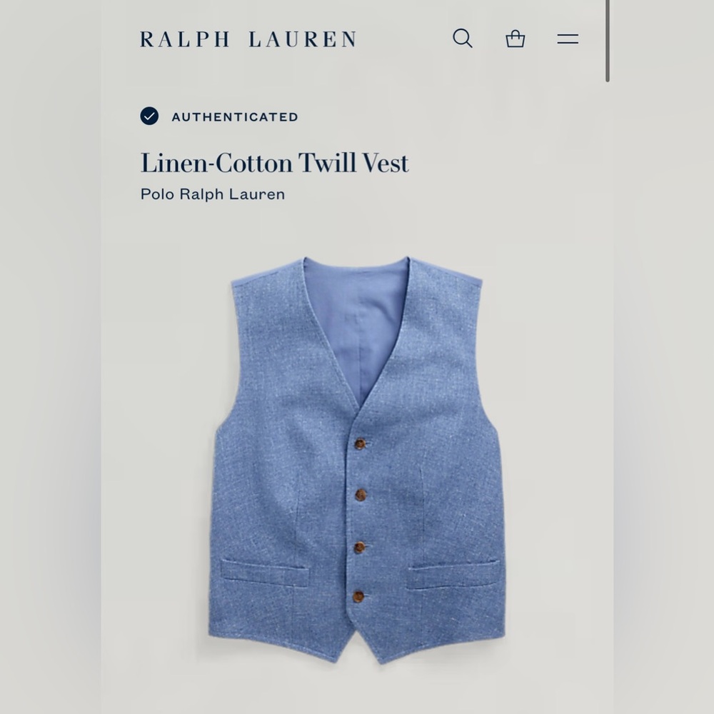ralph lauren women’s linen-cotton twill vest | size 2 - Picture 6 of 6
